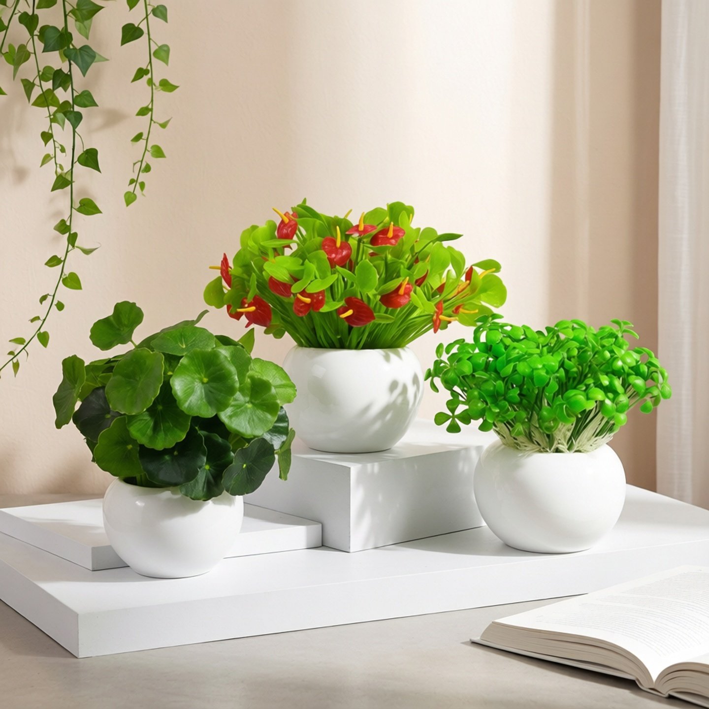 仿真花塑料铜钱草假花陶瓷绿植物装饰品客厅家居桌面摆设盆栽摆件,鲜花速递/花卉仿真/绿植园艺,仿真绿植,淘宝优惠券,粉丝福利购,淘宝优惠卷