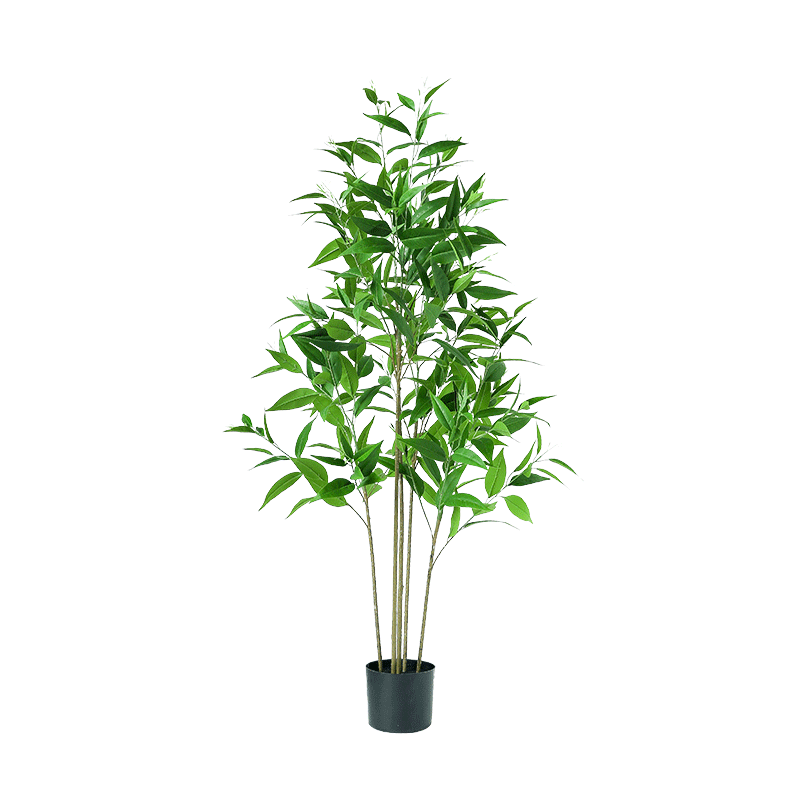 仿真桉树盆栽样板间角落软装布置假竹子树叶绿色植物造景客厅摆设