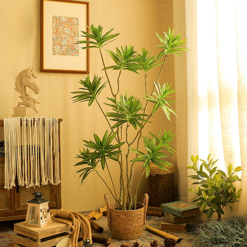 仿真百合竹富贵竹绿色假植物网红绿植造景室内装饰巴西龙血树盆栽