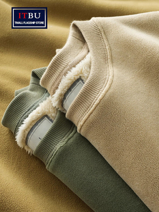 2025秋冬高底重量级极地绒男运动衫新款超厚羊绒内层男衬衫