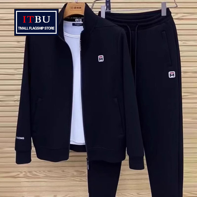 高端休闲运动服套装男士春秋冬季2025新款高级感立领卫衣外套男款
