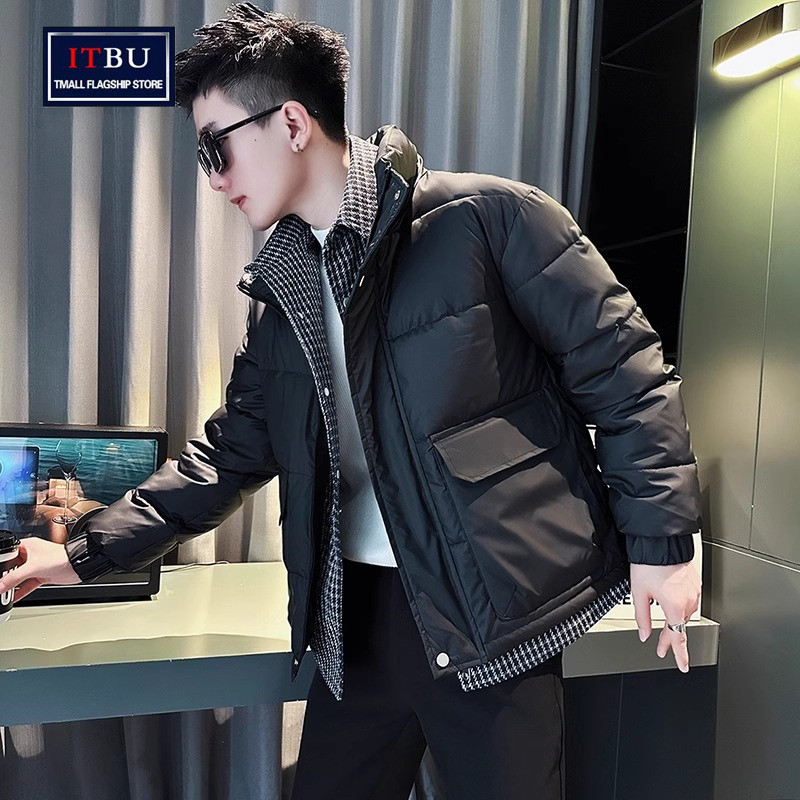 假两件羽绒棉服外套男士冬季2025新款高级感痞帅工装棉衣男款夹克