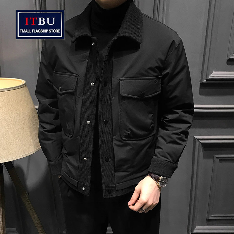 高端羽绒服男士冬季2025新款高级感翻领商务休闲短款夹克外套男款