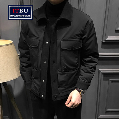 高端羽绒服男士冬季2025新款高级感翻领商务休闲短款夹克外套男款