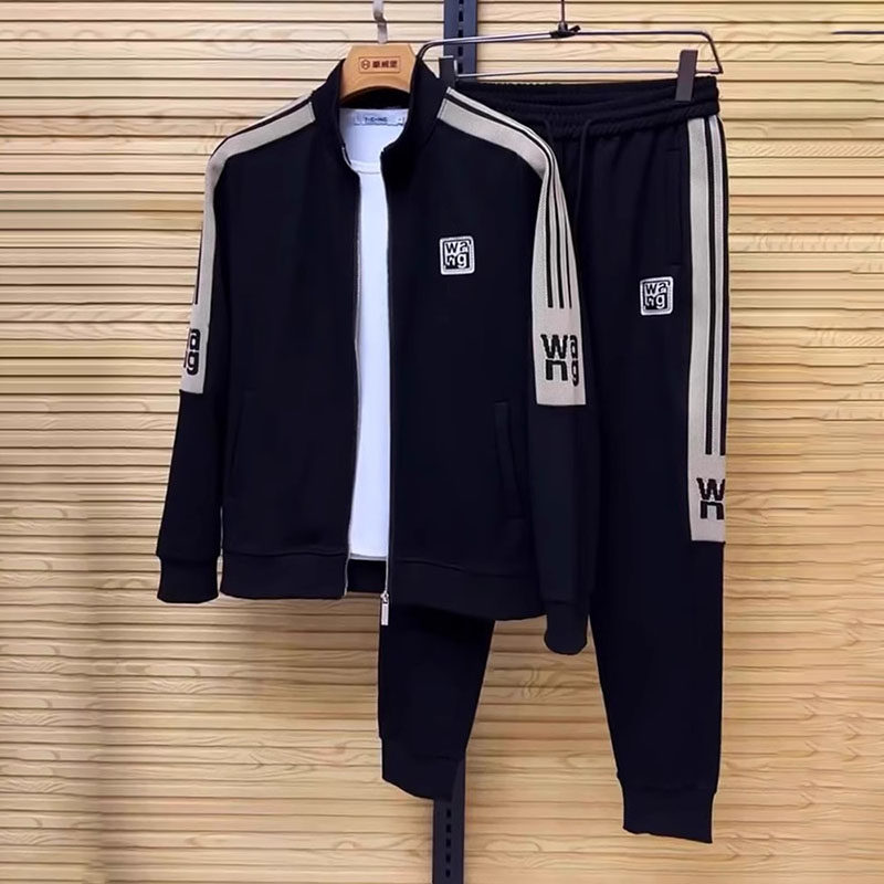 高端休闲运动服套装男士春秋季新款外套长裤男装秋冬加绒搭配一套