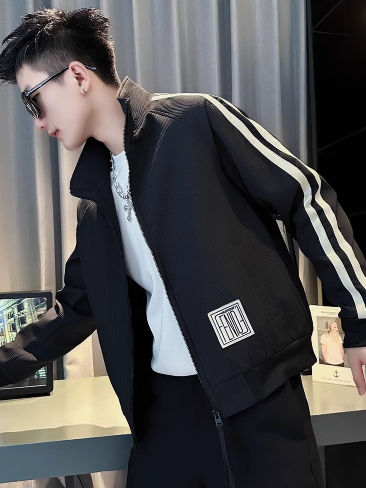 高端男士棒球制服夹克2025春秋冬新款经典拼接男士运动休闲夹克