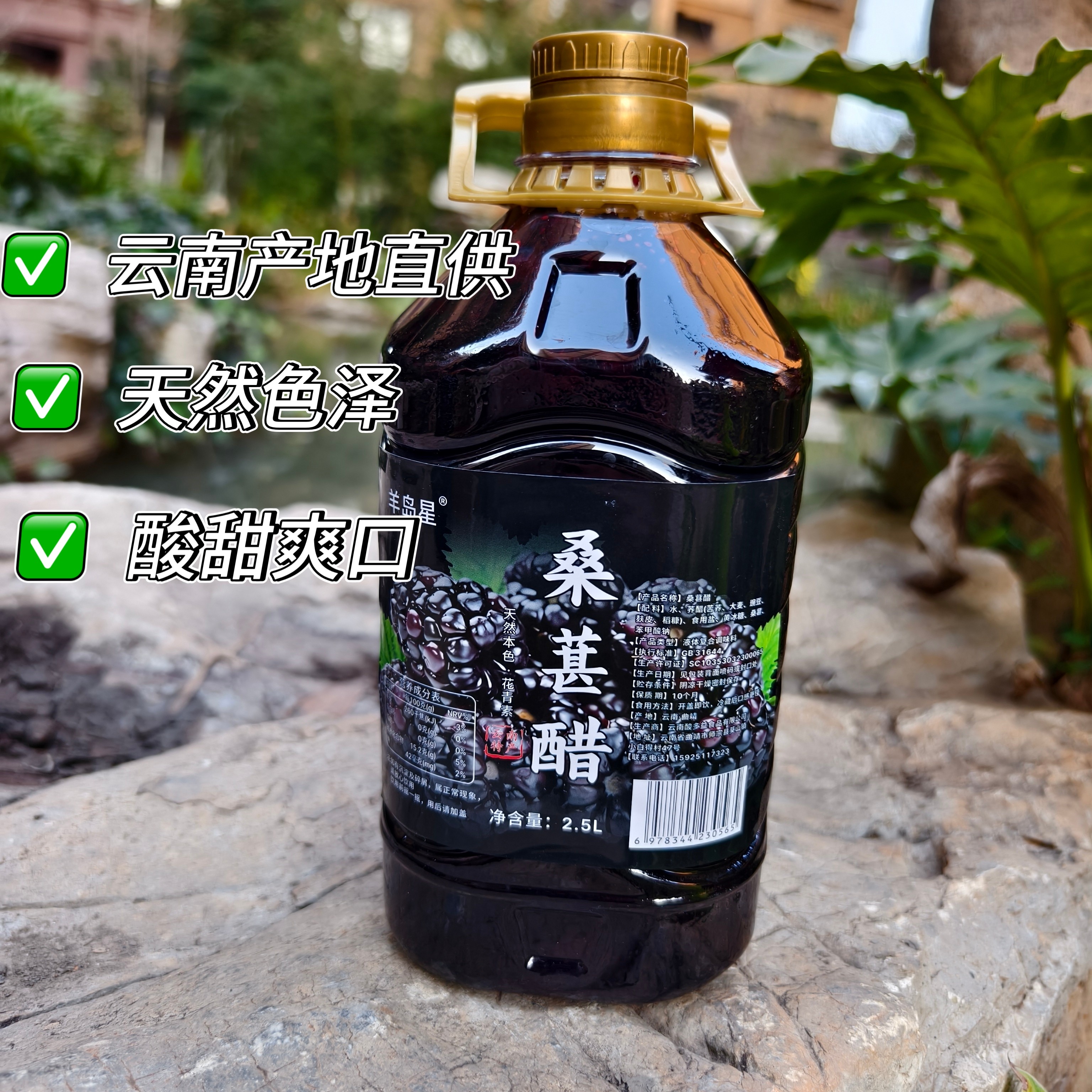 【黑桑葚醋】云南桑葚醋天然花青素正宗果香浓郁直接饮用酸甜口感