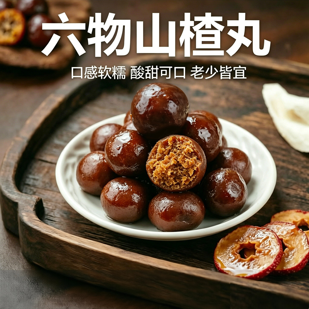 六物山楂丸陈皮茯苓山药酸甜开胃休闲糖果零食果脯山楂球独立包装