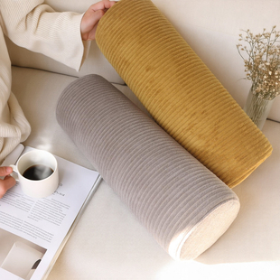 抱抱圆枕高密度海绵圆柱形抱枕北欧风客厅沙发腰靠卧室绒靠垫