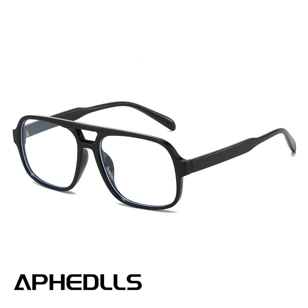 欧美新款复古双梁蛤蟆镜个性方形大框男女士防蓝光平光镜可配近视