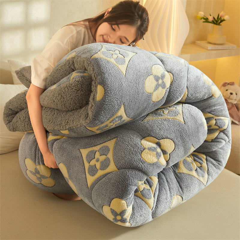 冬被加厚保暖双面绒被芯宿舍被褥雪花绒秋冬被羊羔绒棉被双人被子图片