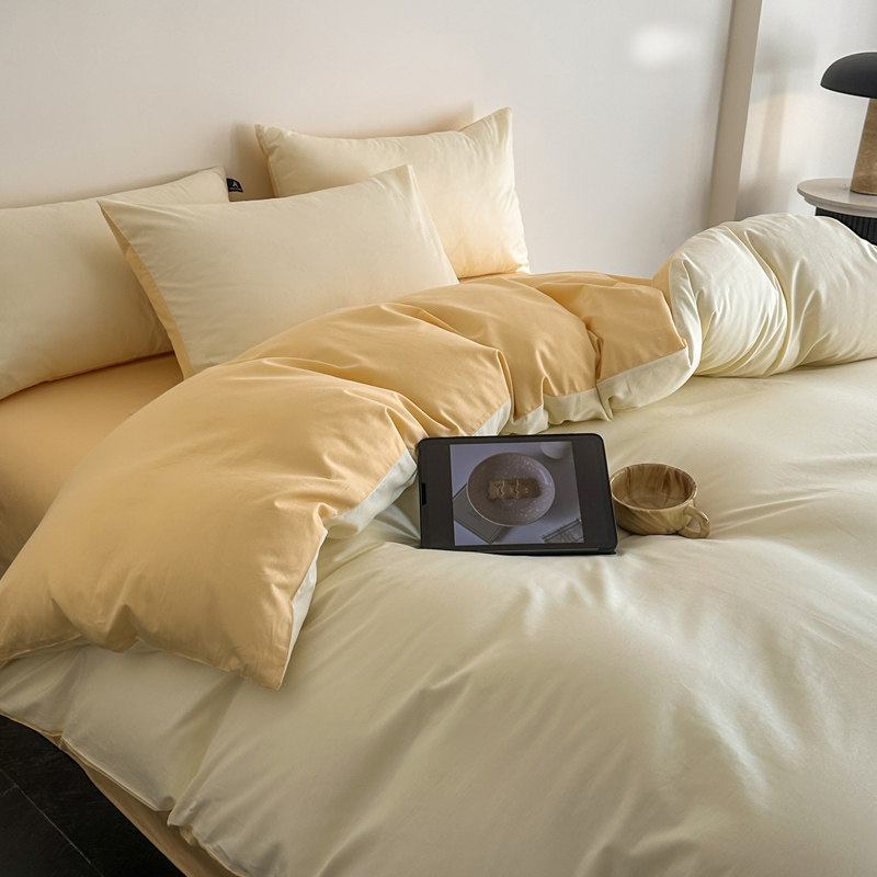 纯棉四件套全棉床上用品床单被套被罩三件套宿舍新款200*230被套