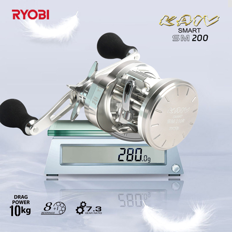 RYOBI利优比铠卫鼓轮金属雷强打黑路亚泛用岸抛远投小鼓轮海船钓
