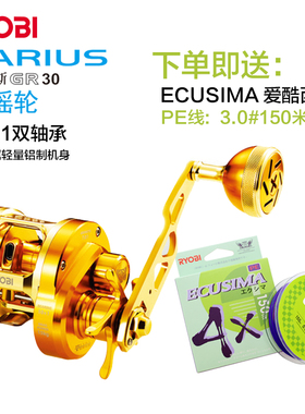 RYOBI利优比瓦留斯大钓力排线金属鼓轮铁板慢摇轮船钓轮海钓鼓轮