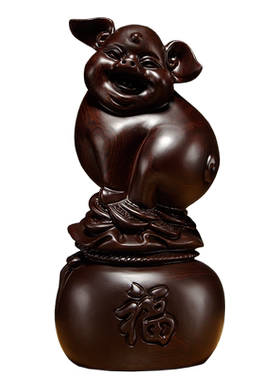 黑檀木十二生肖家居客厅工艺品