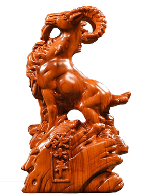 花梨木头羊摆件十二生肖吉祥物