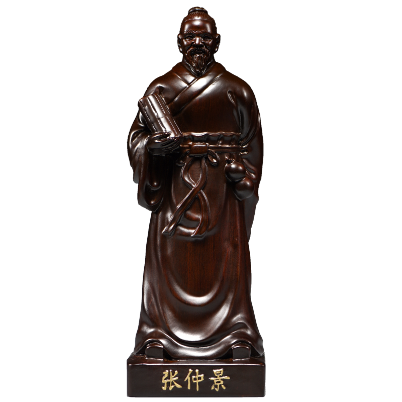黑檀木雕张仲景人像摆件四大名