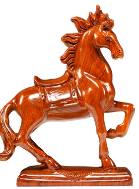 花梨木雕马摆件实木雕刻工艺品红木生肖动物家居客厅装饰开业礼品