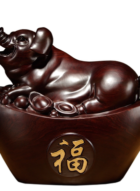 雕刻十二生肖家居客厅开业元宝猪