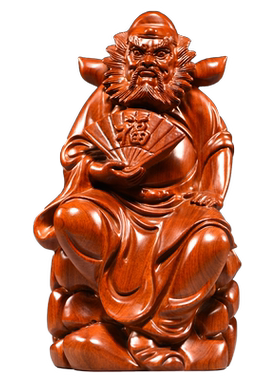 花梨实木雕刻天师钟馗摆件福神像红木家居客厅玄关装饰工艺品送礼