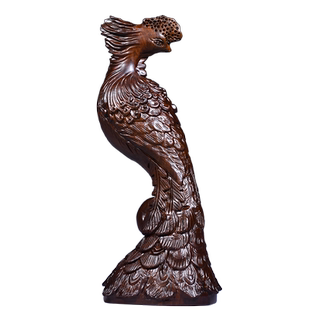 黑檀木雕凤凰摆件家居客厅办公室玄关装饰红木工艺品开业乔迁送礼