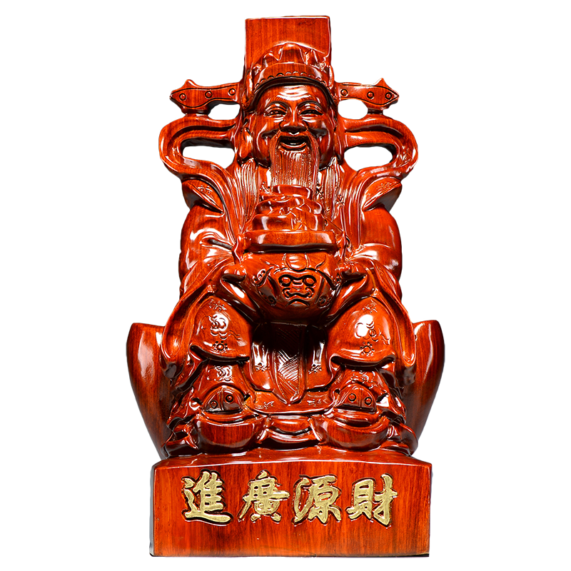 雕刻财神像摆件开业送礼家居装饰
