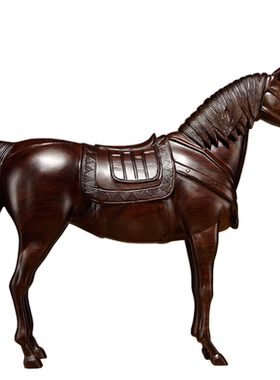 雕刻马到成功摆件家居客厅工艺品