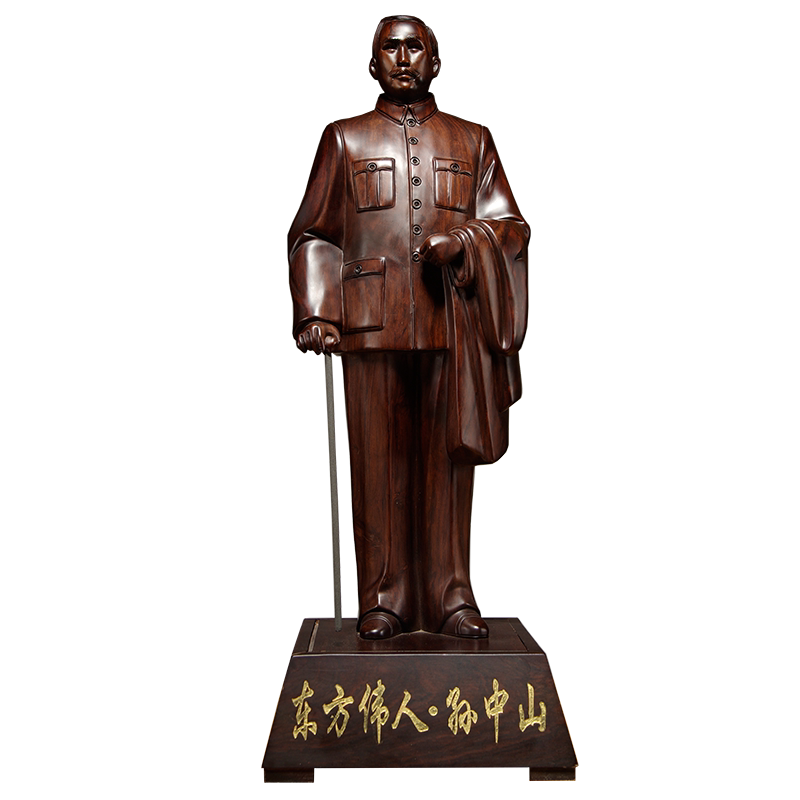 黑檀木孙中山雕像家居客厅工艺品
