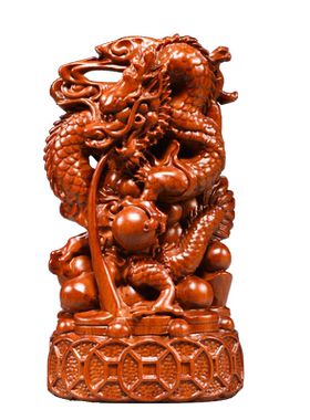 花梨木雕龙摆件实木十二生肖龙