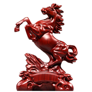 红色木头马摆件红木十二生肖马家居装饰实木吉祥物乔迁送礼工艺品