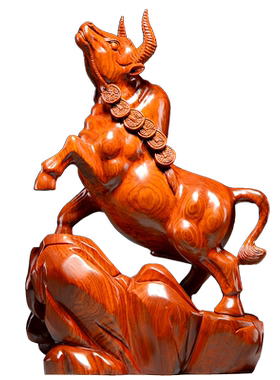 生肖雕刻拓荒牛摆件办公室工艺品