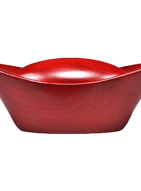 花梨实木雕刻金元宝摆件