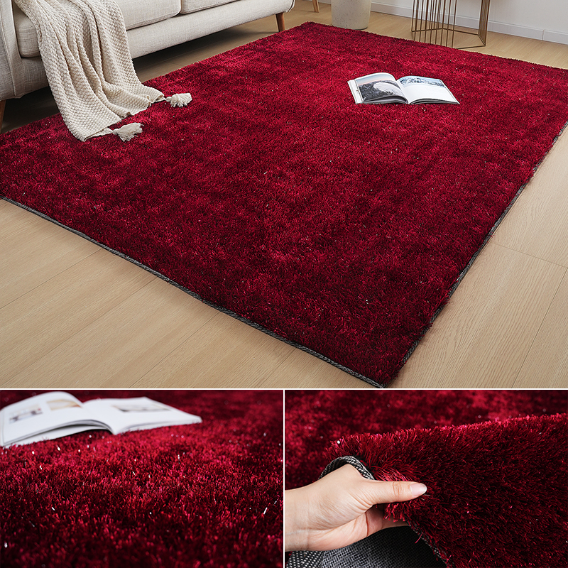 北欧ins红色地毯服装店装饰地垫
