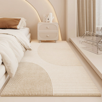 暖色地毯卧室奶油风房间床边毯