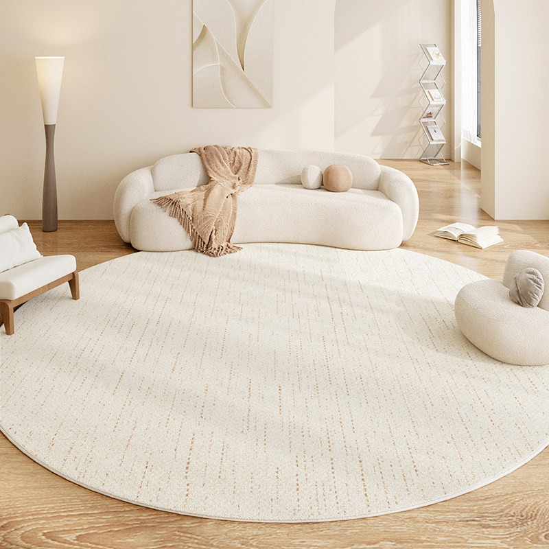 奶油风圆形地毯客厅茶几垫高级感书房电脑椅转椅地垫卧室摇椅垫子,居家布艺,地毯,淘宝优惠券,粉丝福利购,淘宝优惠卷