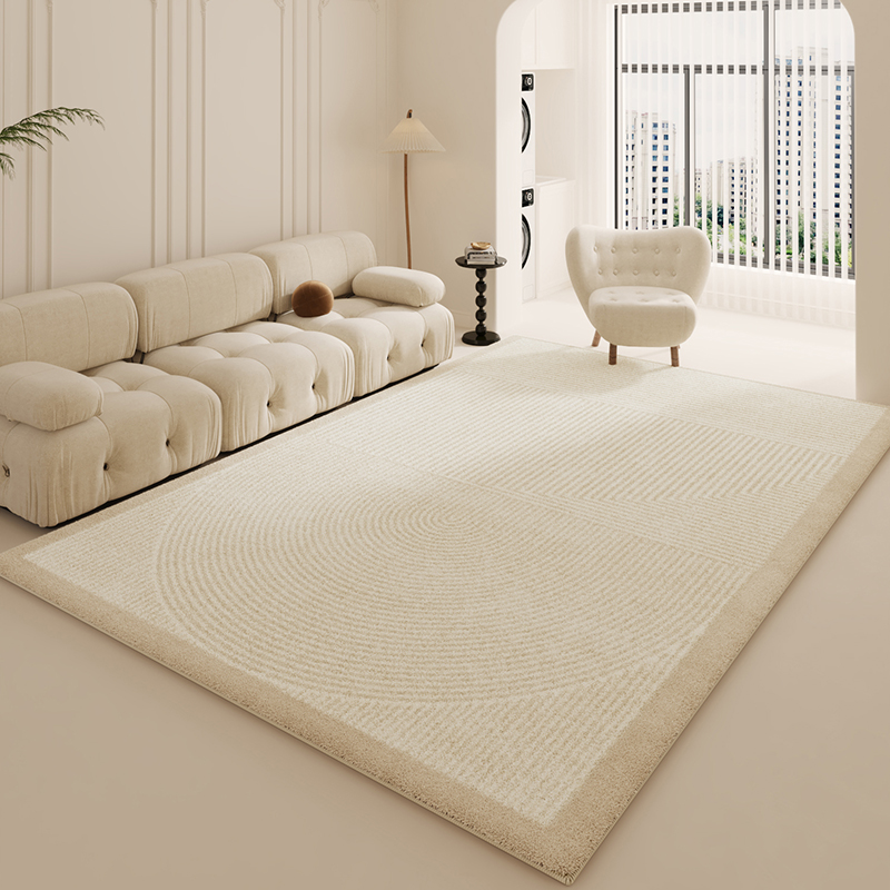 极简风客厅地毯轻奢高级茶几毯暖色系奶油风卧室地垫防水可擦免洗