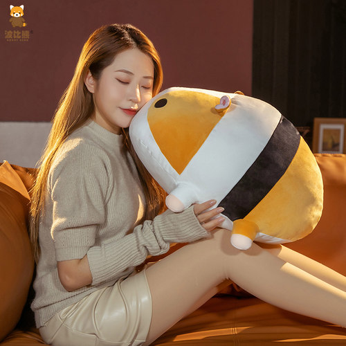 波比熊天竺鼠软萌抱枕公仔羽绒棉