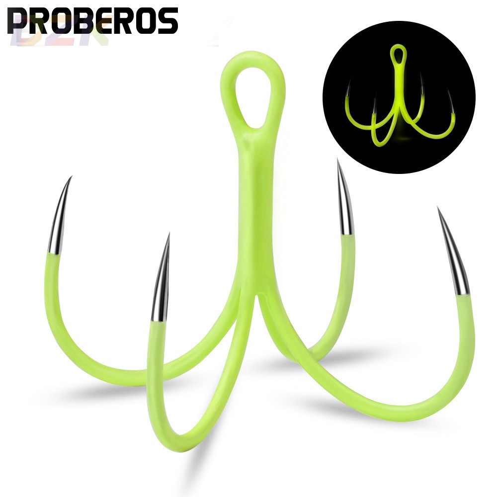 海钓夜光四本钩无倒刺铁板钩四锚钩16# 18#爪钩叉钩鱿鱼钩10个/s1
