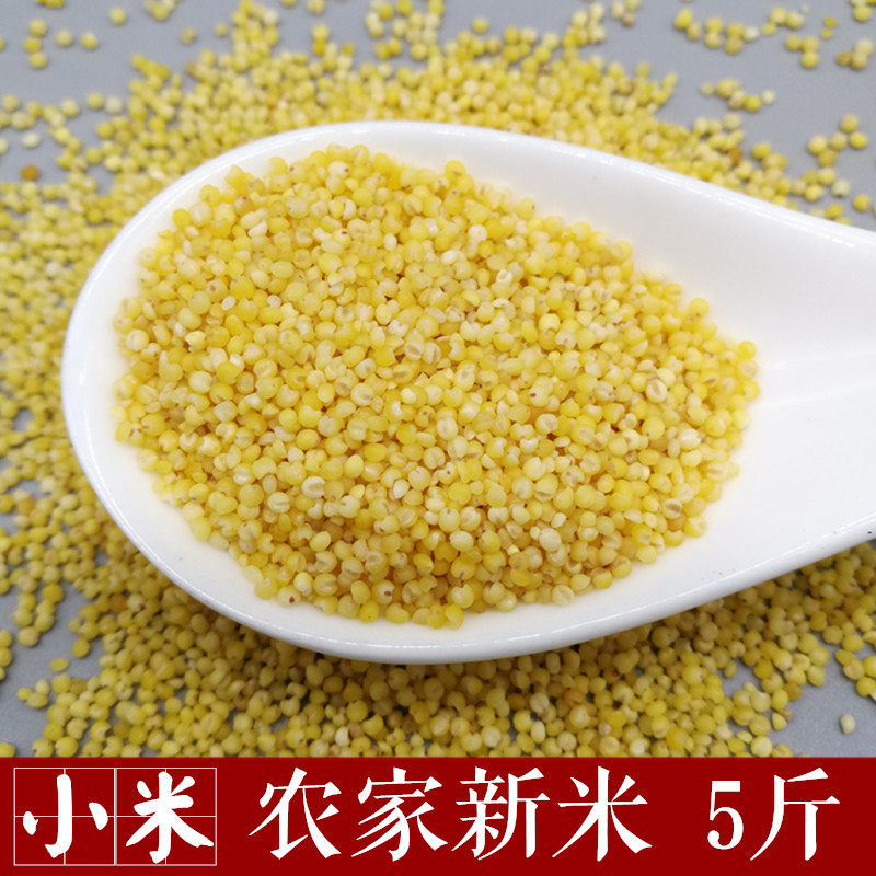 黄小米新米小黄米 农家自产小米粥 月子米宝宝米 五谷杂粮小米5斤