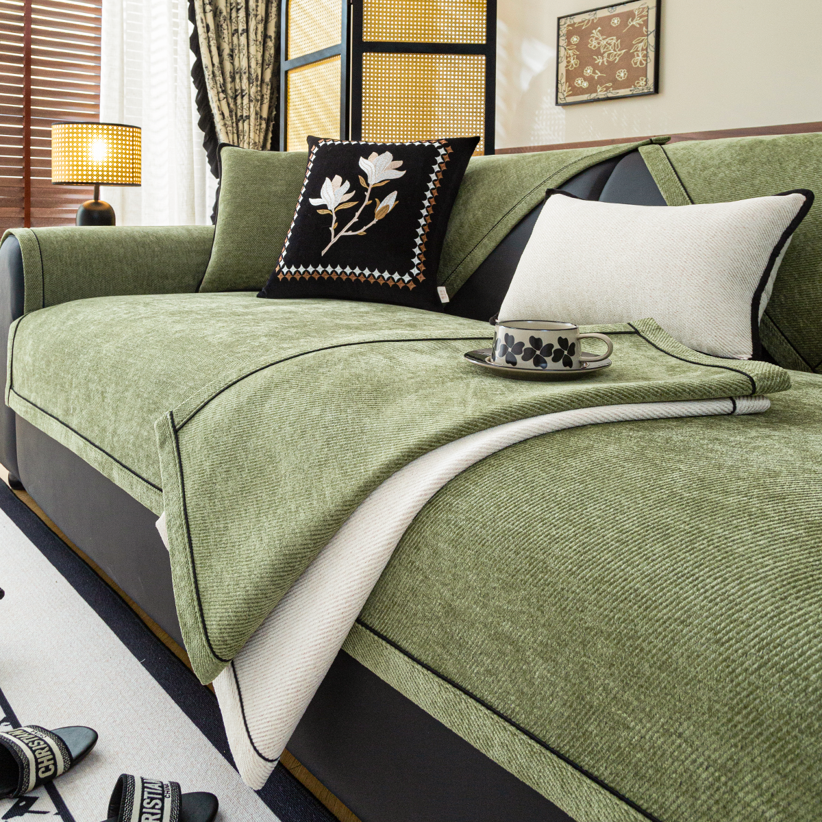 2025新款轻奢高级感沙发垫四季通用雪尼尔防滑防猫抓坐垫套罩盖布,居家布艺,沙发垫,淘宝优惠券,粉丝福利购,淘宝优惠卷