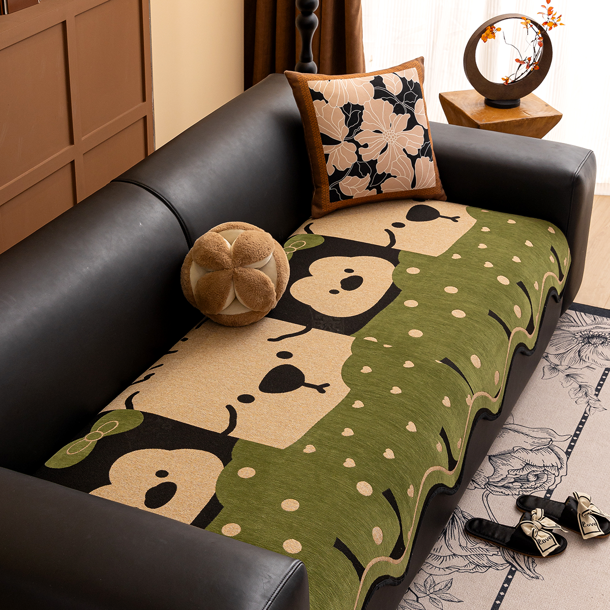 雪尼尔四季通用异形沙发垫可机洗