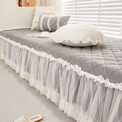 Minima蕾丝垂边公主风飘窗垫台卧室可拆洗阳台垫子防滑海绵坐定制