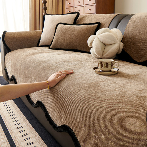 雪尼尔四季通用美式复古风沙发垫