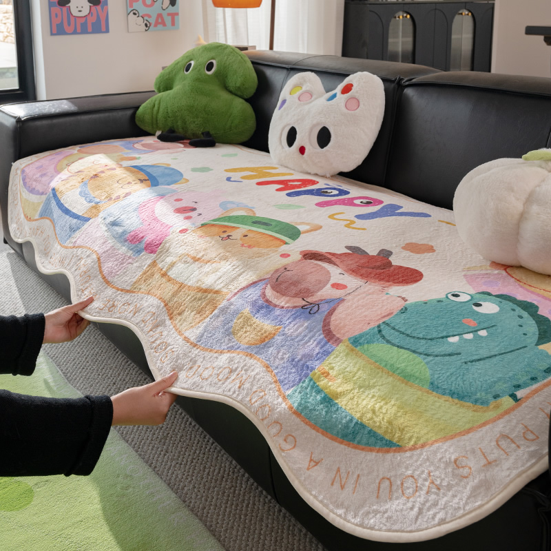 卡通异形沙发垫冬季款短毛绒新款