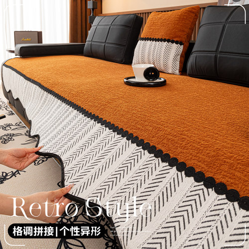 四季通用皮沙发坐垫子轻奢高级感