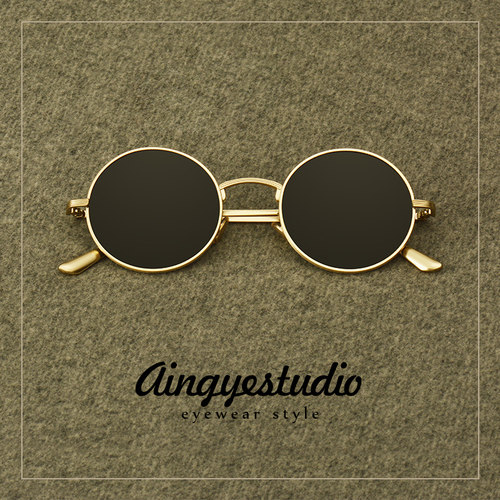 复古圆形墨镜男款开车专用偏光镜太阳眼镜女防紫外线高级感痞帅潮