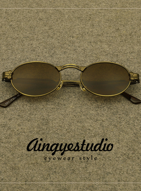 茶色复古小框墨镜男款眼镜2025新款潮流个性防紫外线太阳眼镜开车