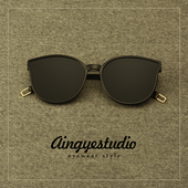 黑色gm墨镜女款 潮流时尚 百搭圆脸显瘦网红偏光太阳镜遮阳防紫外线