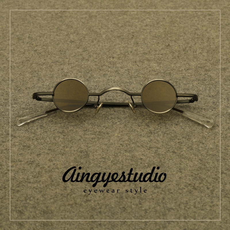 超小镜片迷你眼睛小圆形墨镜男潮网红同款小框复古太阳眼镜女夏季