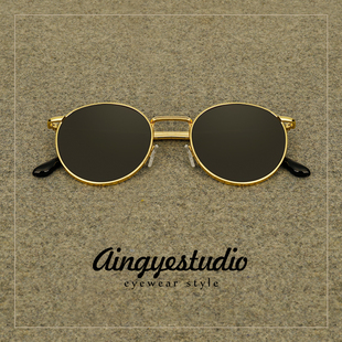 刘仁娜同款墨镜女款2026新款复古港风高级感小脸金属小框太阳眼镜